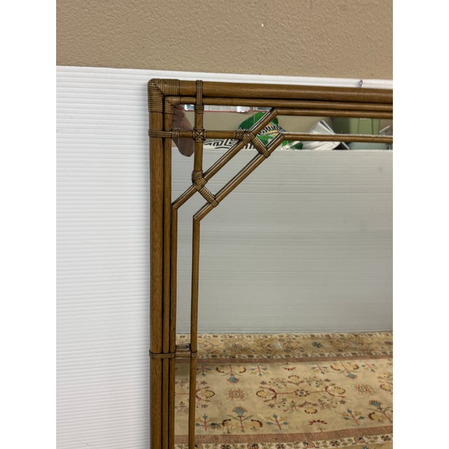 Hollywood Regency Faux Bamboo Wall Mirror For Sale - Image 11 of 12