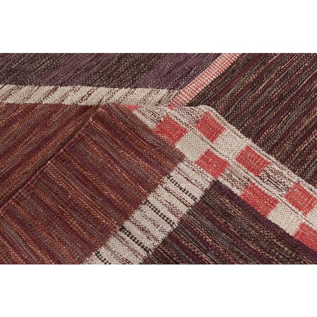 Modern Abstract Geometric Classic Taupe Flatweave Wool Rug by Doris Leslie Blau For Sale In New York - Image 6 of 7