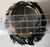 Hollywood Regency Designer P. Kaufmann “Tiger Eye Basketweave Slate” Fabric Lampshade With Black Trim For Sale - Image 3 of 5