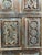 1920s Vintage Lotus Carved Wood Door | Distressed Blue Sliding Barn Door 80x36 For Sale - Image 5 of 7