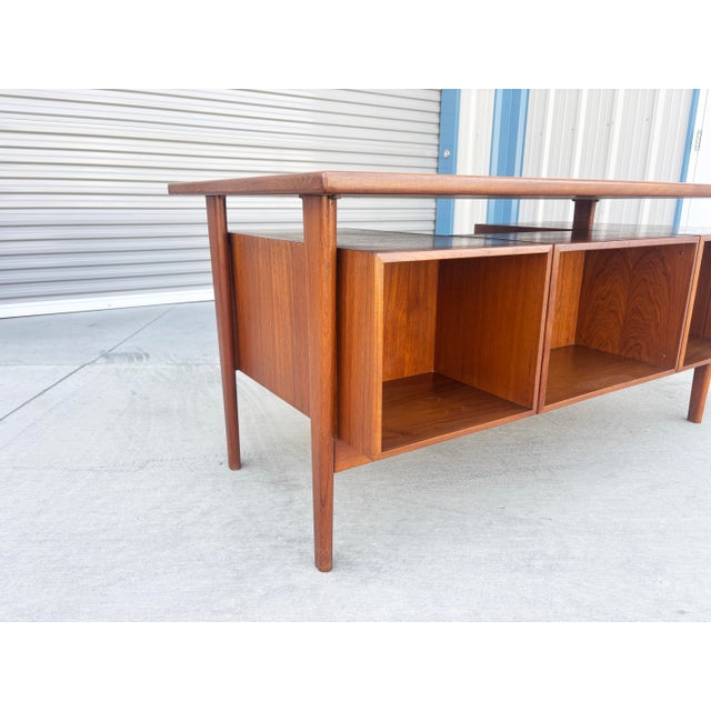 1960s Danish Modern Teak Executive Desk by Kai Kristiansen For Sale - Image 10 of 12