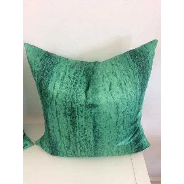 Textile Contemporary Malachite Pillows - A Pair For Sale - Image 7 of 11