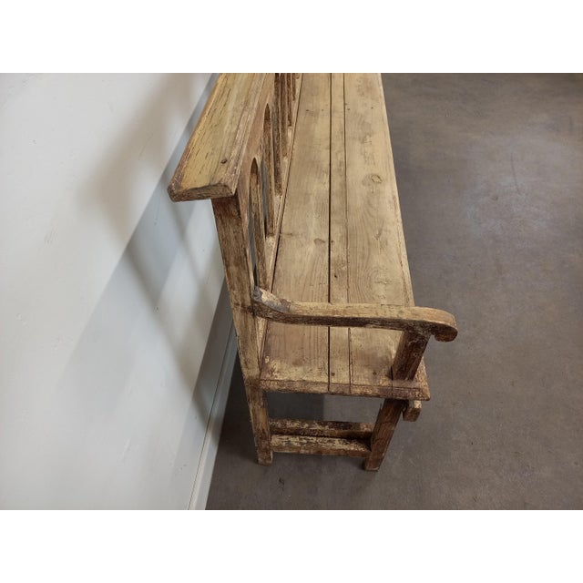 Patinated Church Bench in Fir For Sale - Image 12 of 18