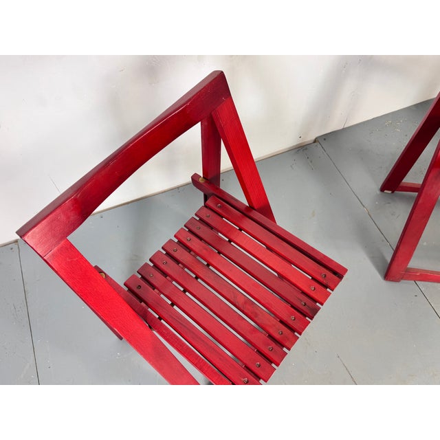Mid-Century Italian Red Foldable Chairs by Aldo Jacober for Bazzani, 1960s, Set of 2 For Sale - Image 11 of 12