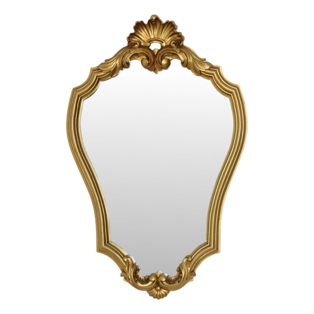 Vintage Gold Mirror, 1960s For Sale