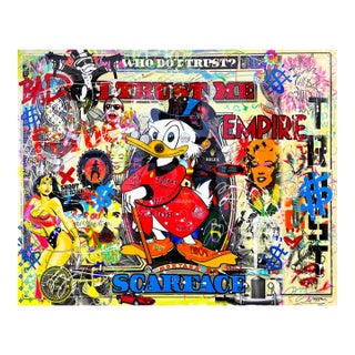 Jozza, Scrooge's Empire! Huge Original Painting Coated With Resin, 48x60 Inches, McDuck, 2026 For Sale