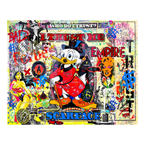 Jozza, Scrooge's Empire! Huge Original Painting Coated With Resin, 48x60 Inches, McDuck, 2026