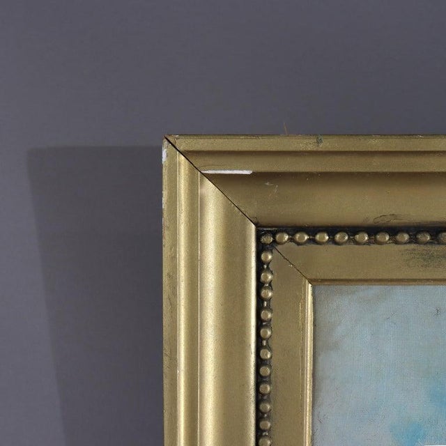 Large Antique Oil on Canvas Landscape Painting C1907 For Sale - Image 9 of 13