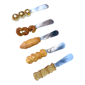 Vintage Breakfast Bread Themed Butter Knives - Set of 5