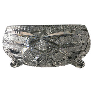 Crystal Fruit Bowl by A. Jabłoński, 1980s For Sale
