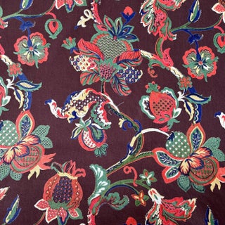 1970s Dramatic Bolt of Fabric in Dark Brown Color Way - 21 Yards. For Sale