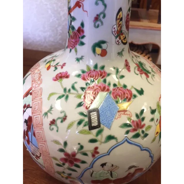 Vintage Chinese Gourd Form Famille Rose Vases - A Pair For Sale - Image 11 of 13