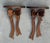 A charming pair of vintage folk art wall shelves featuring hand-carved oversized bows with long flowing ribbon tails....