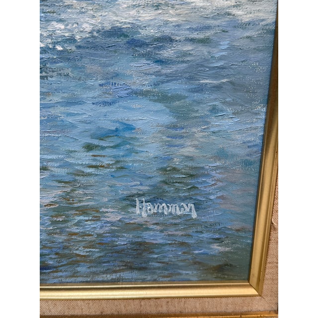 Robert Hamman Beach Day Original Oil Painting, Signed For Sale - Image 4 of 12