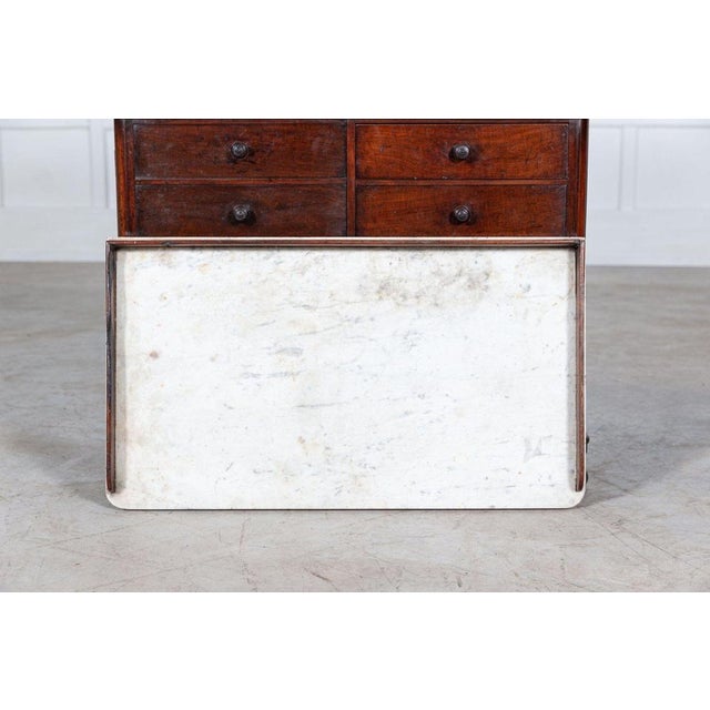 19th Century English Mahogany & Marble Top Collectors Cabinet, 1860s For Sale - Image 4 of 18