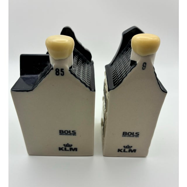Late 20th Century Vintage Blue Delft KLM & Bols Amsterdam House Decanters – Set of 2 For Sale - Image 5 of 8