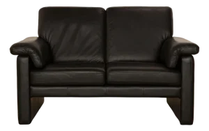 Black Leather Conseta 2-Seater Sofa from COR