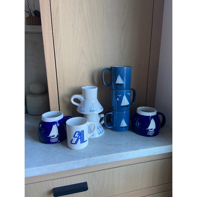 Great collection of 8 vintage sailboat themed coffee mugs from the 1970's and 80's. Measurements are approximate. 3...