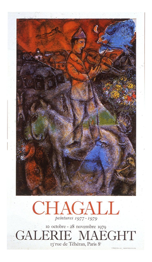 Marc Chagall, Violin Player, 1979, Screen Print