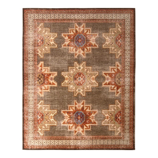 Rug & Kilim’s Etoile Rug in Red and Brown, 8x10 For Sale