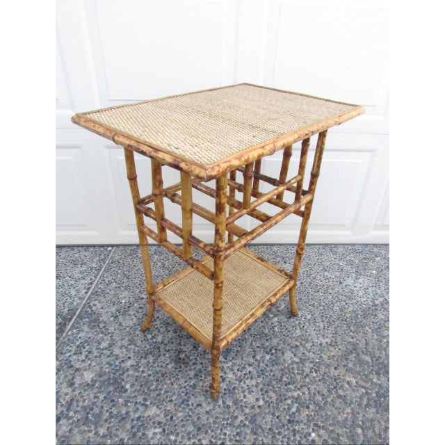 Wood Antique English Tiger Bamboo Table For Sale - Image 7 of 17