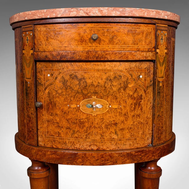 1870's Antique Oval Bedside Cabinet For Sale - Image 9 of 12