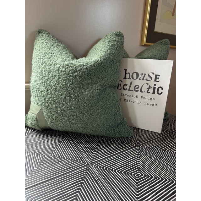 Filled With a Concealed Bottom Zipper. Adjacent Corners Have an Eclectic Corner of Tape and Trim. 20” Handmade Locally....