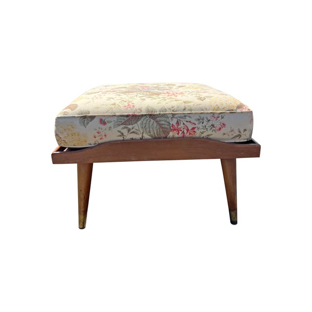 Vintage Adrian Pearsall Style Chair With Ottoman in Cain and Wood Mid Century Modern Seating For Sale In New York - Image 6 of 11