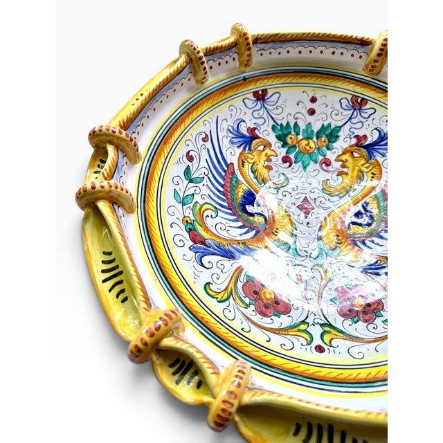Late 20th Century Vintage Sberna Deruta Raffaellesco Sculptural Maiolica Centerpiece Bowl For Sale - Image 5 of 11
