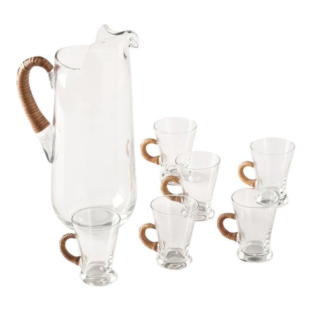 Vintage Carl Aubock Style Drink Set, Denmark 1960s- 7 Pieces For Sale