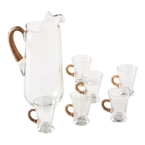 Vintage Carl Aubock Style Drink Set, Denmark 1960s- 7 Pieces