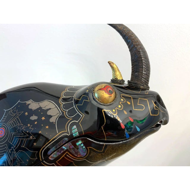 Black Rhino Contemporary Japanese Lacquer Art by Someya Satoshi For Sale - Image 8 of 13