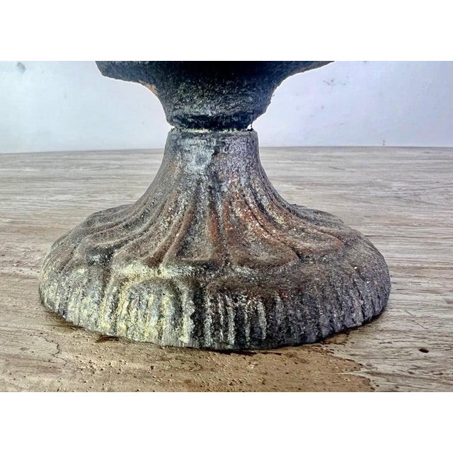 Neoclassical Cast Iron Urns, Distressed Finish, France, 20th Century For Sale In Los Angeles - Image 6 of 10