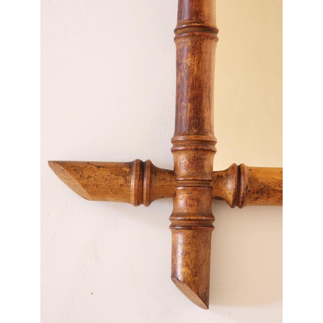Early 20th Century Antique French Faux Bamboo Wall Mirror For Sale - Image 5 of 12