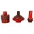 German Studio Pottery Vase Objects in Red Black Ceramic from Otto Keramik, 1970, Set of 3 For Sale