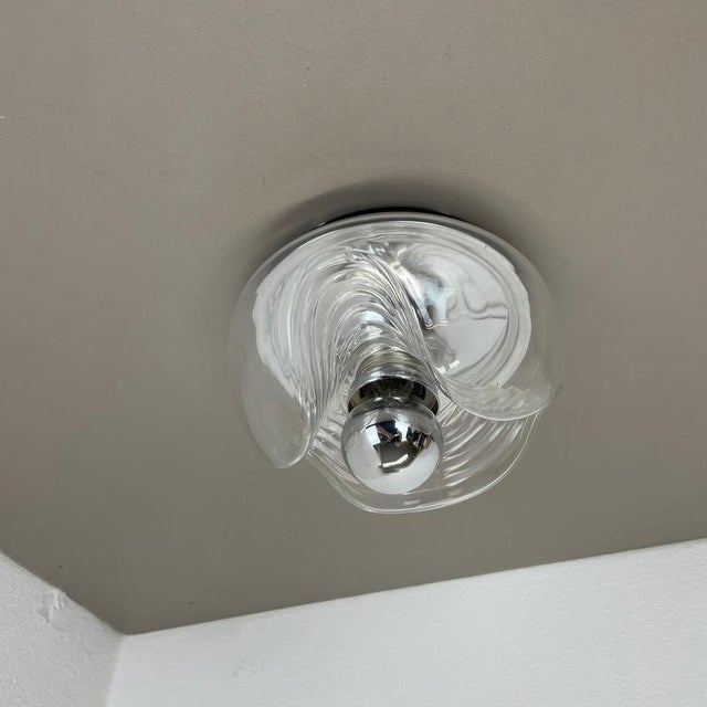 Vintage Wave Wall Ceiling Light from Peill & Putzler, Germany, 1970s For Sale - Image 4 of 17