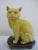 Chinese 19th Century Export Yellow Porcelain Lucky Kitty Cat Pair With Stands For Sale - Image 10 of 10