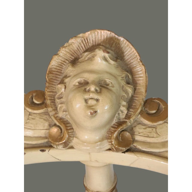 Wood Antique Italian Renascence Arm Corner Chair Carved Figural Dragon Painted For Sale - Image 7 of 18