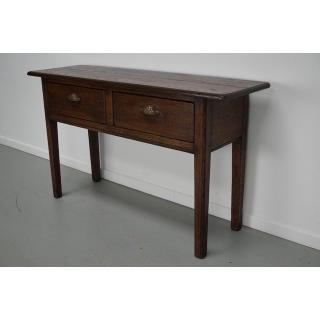 Vintage French Rustic Farmhouse Oak Side Table, 1950s For Sale - Image 12 of 16