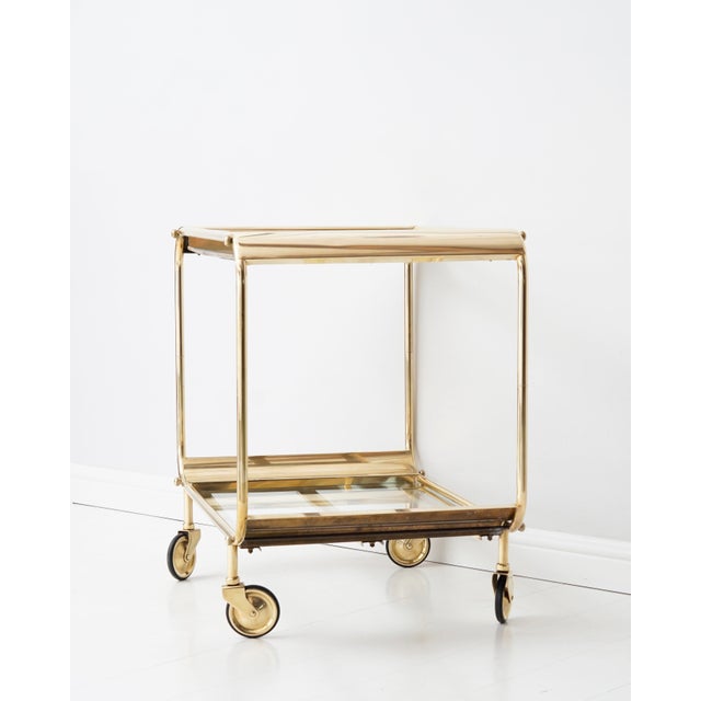 1920s French Art Deco Bar Cart in Brass, 1920s For Sale - Image 5 of 10