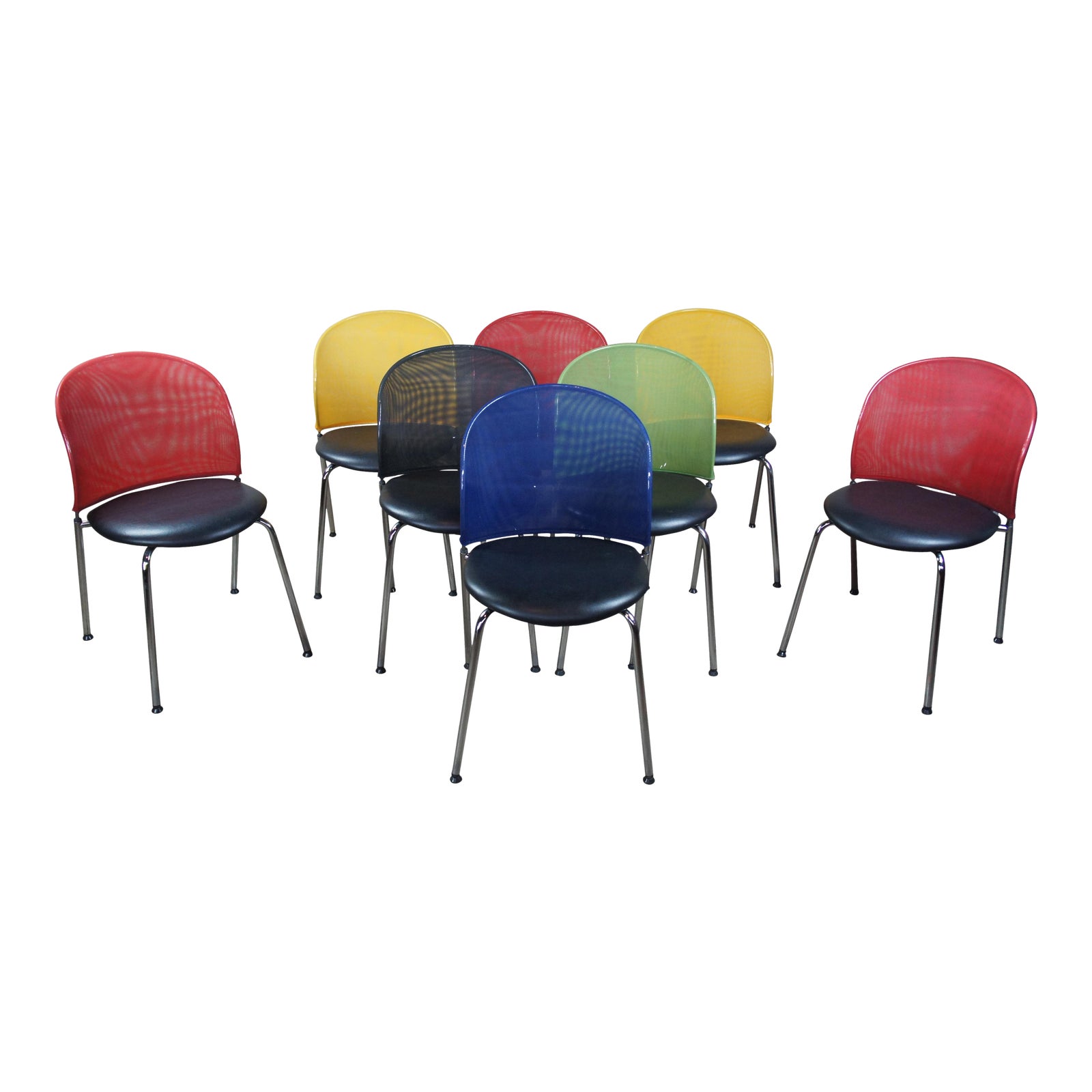 1990s Modern Christoph Hindermann For Davis Furniture Swiss Stacking Office Chairs Set Of 8 Chairish