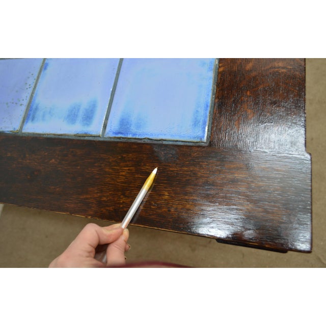 Wood Stickley Arts and Crafts Tile Top Dining Table For Sale - Image 7 of 11