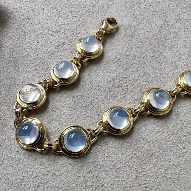 2020s Syna Yellow Gold Moon Quartz Bracelet For Sale - Image 5 of 8