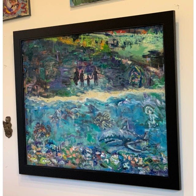Contemporary, Abstract, Figurative Oil Painting, Ocean Beach Art For Sale In Saint Louis - Image 6 of 9