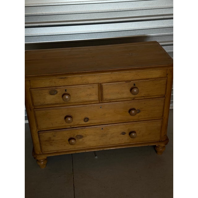 Tan Antique Pine Two Over Two Drawers - Chest of Drawers From England For Sale - Image 8 of 18