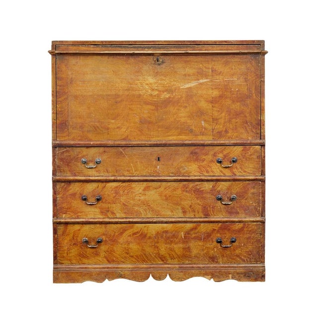 Rustic Swedish Antique Painted Pine Writing Desk, 1870 For Sale - Image 3 of 12