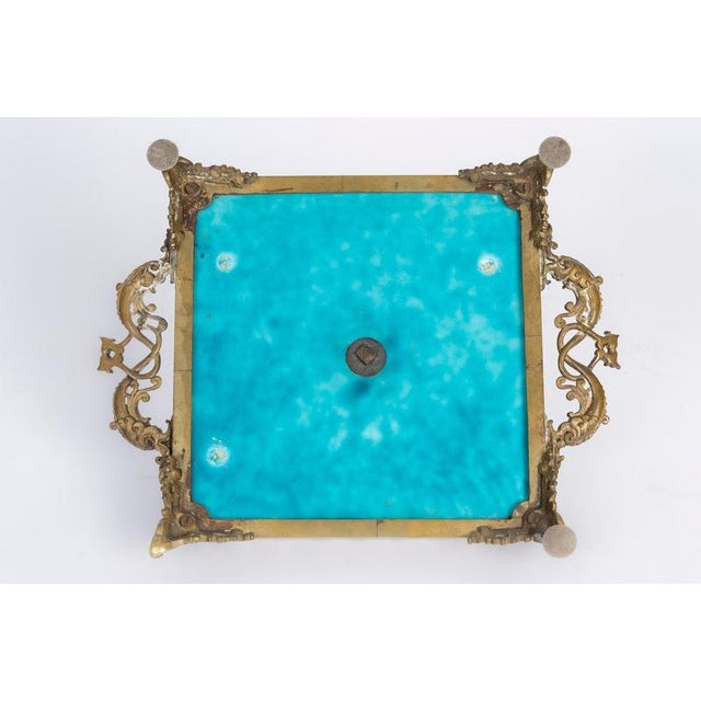 Gilded Bronze and Turquoise Enameled Earthenware Inkstand by Theodore Deck For Sale - Image 9 of 10