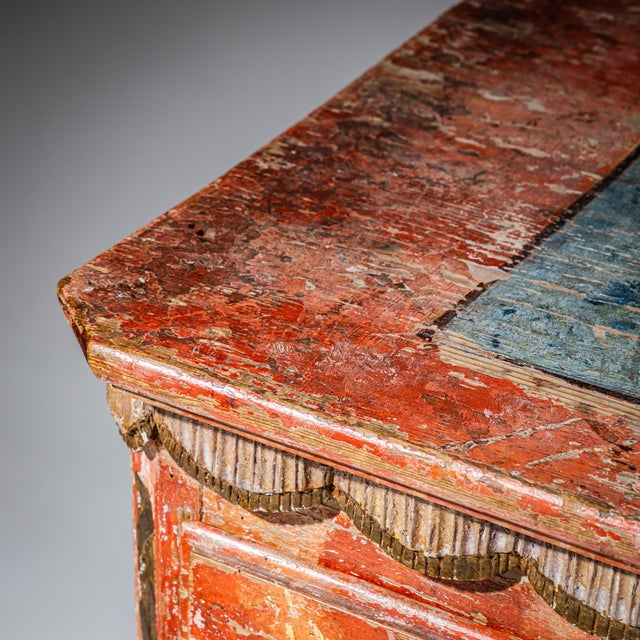 Red Red-Painted Commode from Irschenberg, Southern Germany, 19th Century For Sale - Image 8 of 10