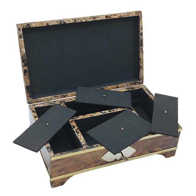 Briar and Brass Jewellery Box, Italy, 1950s For Sale - Image 9 of 10