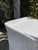 Wood Vintage White Wicker Writing Desk / Vanity Table With Drawer For Sale - Image 7 of 15